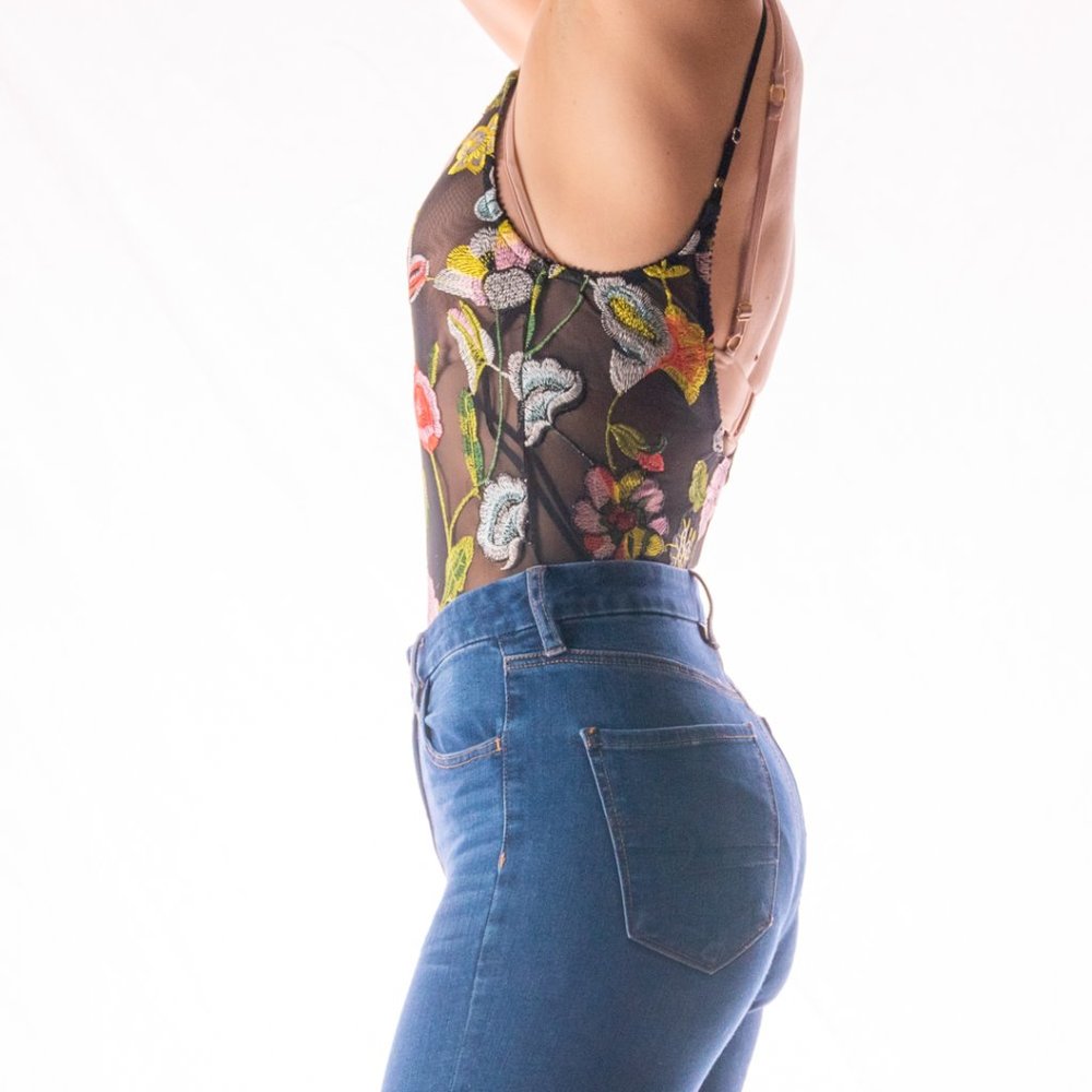 Akira Floral Sheer Bodysuit